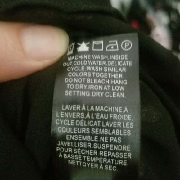 RW&Co. Floral Black Fit & Flare Dress, with Neck Tie - Picture 14 of 14